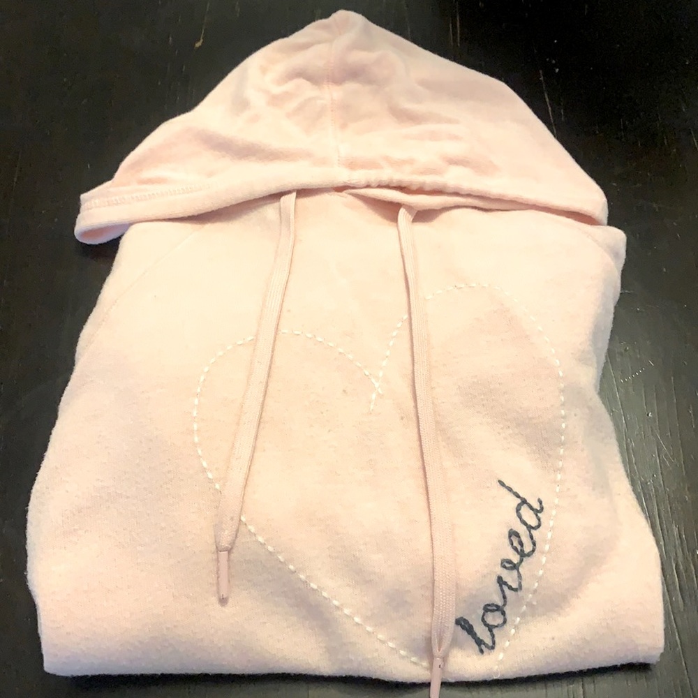 Light bubblegum hooded pink light sweater.